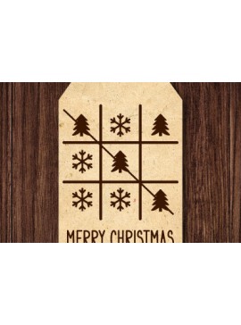 Σετ των 2 Intra απο ξύλο plywood 3mm-4mm πάχος Σχέδιο κοπής με λέιζερ ετικέτας δώρου Χριστουγέννων Δίασταση 15x15 cm INTRAFABR-79321570