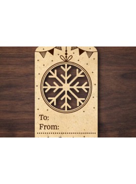 Σετ των 2 Intra απο ξύλο plywood 3mm-4mm πάχος Σχέδιο κοπής με λέιζερ ετικέτας δώρου Χριστουγέννων Δίασταση 15x15 cm INTRAFABR-79321429