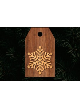 Σετ των 2 Intra απο ξύλο plywood 3mm-4mm πάχος Χριστουγεννιάτικο δώρο ετικέτας Δίασταση 15x15 cm INTRAFABR-113221008