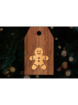 Σετ των 2 Intra απο ξύλο plywood 3mm-4mm πάχος Χριστουγεννιάτικο δώρο ετικέτας Δίασταση 15x15 cm INTRAFABR-113221194