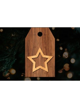 Σετ των 2 Intra απο ξύλο plywood 3mm-4mm πάχος Χριστουγεννιάτικο δώρο ετικέτας Δίασταση 15x15 cm INTRAFABR-113221283