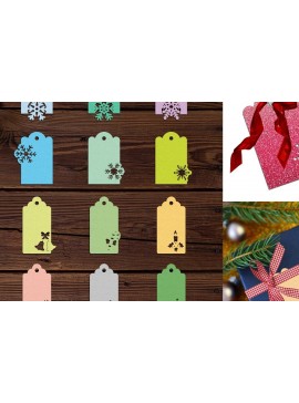 Σετ των 3 Intra απο ξύλο plywood 3mm-4mm πάχος Ετικέτες χριστουγεννιάτικου δώρου - Κοπή χαρτιού Δίασταση 15x15 cm INTRAFABR-72626975