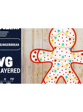Σετ των 2 Intra απο ξύλο plywood 3mm-4mm πάχος Χριστουγεννιάτικη διακόσμηση με μελόψωμο 3d Δίασταση 1500x1500 cm INTRAFABR-84298278