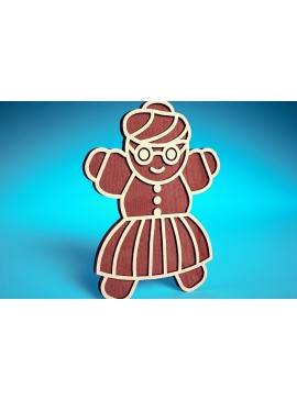 Σετ των 2 Intra απο ξύλο plywood 3mm-4mm πάχος Χριστουγεννιάτικο Gingerbread Cut  Δίασταση 15x15 cm INTRAFABR-75818299