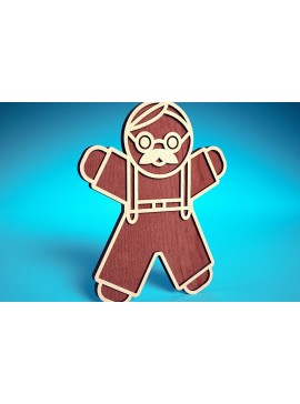 Σετ των 2 Intra απο ξύλο plywood 3mm-4mm πάχος Χριστουγεννιάτικο Gingerbread Cut  Δίασταση 15x15 cm INTRAFABR-75818333