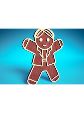 Σετ των 2 Intra απο ξύλο plywood 3mm-4mm πάχος Χριστουγεννιάτικο Gingerbread Cut  Δίασταση 15x15 cm INTRAFABR-75818365