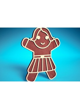 Σετ των 3 Intra απο ξύλο plywood 3mm-4mm πάχος Χριστουγεννιάτικο Gingerbread Cut  Δίασταση 15x15 cm INTRAFABR-75818394