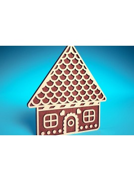Σετ των 3 Intra απο ξύλο plywood 3mm-4mm πάχος Χριστουγεννιάτικο Gingerbread Cut  Δίασταση 15x15 cm INTRAFABR-75818455