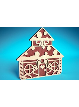 Σετ των 2 Intra απο ξύλο plywood 3mm-4mm πάχος Χριστουγεννιάτικο Gingerbread Cut  Δίασταση 15x15 cm INTRAFABR-75818481