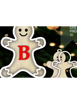 Σετ των 3 Intra απο ξύλο plywood 3mm-4mm πάχος κοπής με λέιζερ Christmas Gingerbread Man Δίασταση 8x8 cm INTRAFABR-102916910