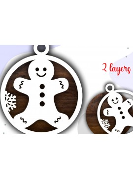 Σετ των 3 Intra απο ξύλο plywood 3mm-4mm πάχος Christmas Gingerbread Man Δίασταση 8x8 cm INTRAFABR-47067714