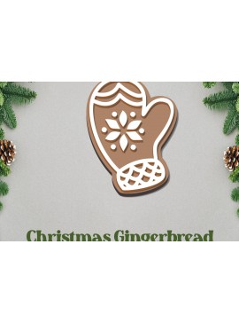 Σετ των 3 Intra απο ξύλο plywood 3mm-4mm πάχος Χριστουγεννιάτικο στολίδι με μελόψωμο με λέιζερ Δίασταση 8x8 cm INTRAFABR-81349861