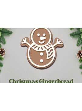 Σετ των 3 Intra απο ξύλο plywood 3mm-4mm πάχος Χριστουγεννιάτικο στολίδι με μελόψωμο με λέιζερ Δίασταση 8x8 cm INTRAFABR-81349883