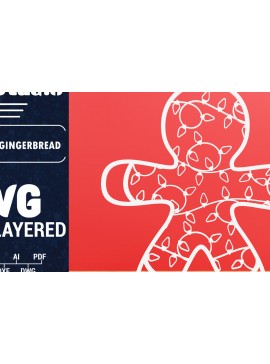 Σετ των 2 Intra απο ξύλο plywood 3mm-4mm πάχος Χριστουγεννιάτικου Gingerbread PaperCut Δίασταση 1500x1500 cm INTRAFABR-84450143