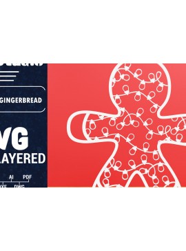 Σετ των 2 Intra απο ξύλο plywood 3mm-4mm πάχος Χριστουγεννιάτικου Gingerbread PaperCut Δίασταση 1500x1500 cm INTRAFABR-84450149