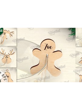 Σετ των 2 Intra απο ξύλο plywood 3mm-4mm πάχος Χριστουγεννιάτικο γυάλινο ντεκόρ Δέσμη κοπής με λέιζερ Δίασταση 15x15 cm INTRAFABR-109278561