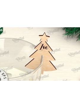 Σετ των 2 Intra απο ξύλο plywood 3mm-4mm πάχος Χριστουγεννιάτικη διακόσμηση γυαλιού με λέιζερ Δίασταση 15x15 cm INTRAFABR-109275816