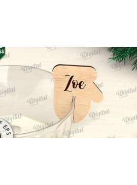 Σετ των 2 Intra απο ξύλο plywood 3mm-4mm πάχος Χριστουγεννιάτικη διακόσμηση γυαλιού με λέιζερ Δίασταση 15x15 cm INTRAFABR-109276045