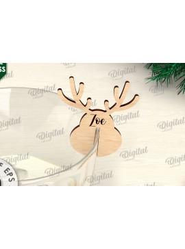 Σετ των 2 Intra απο ξύλο plywood 3mm-4mm πάχος Χριστουγεννιάτικη διακόσμηση γυαλιού με λέιζερ Δίασταση 15x15 cm INTRAFABR-109276186