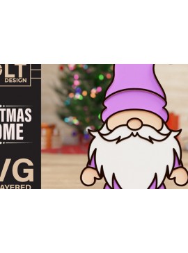 Intra απο ξύλο plywood 3mm-4mm πάχος Christmas Gnome 3D Multilayered Cut Δίασταση 40x40 cm INTRAFABR-75706864