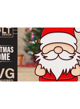 Intra απο ξύλο plywood 3mm-4mm πάχος Christmas Gnome 3D Multilayered Cut Δίασταση 40x40 cm INTRAFABR-75706920