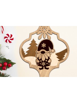 Σετ των 3 Intra απο ξύλο plywood 3mm-4mm πάχος Χριστουγεννιάτικο Gnome, Διακόσμηση Χριστουγεννιάτικου Δέντρου Δίασταση 3x4 cm INTRAFABR-83393880