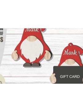 Intra απο ξύλο plywood 3mm-4mm πάχος Χριστουγεννιάτικο Gnome Δωροθήκη  Δίασταση 54x54 cm INTRAFABR-79711010