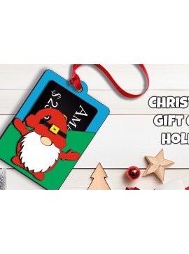 Σετ των 3 Intra απο ξύλο plywood 3mm-4mm πάχος Θήκη χρημάτων για δωροκάρτες Χριστουγέννων Gnome Δίασταση 8x8 cm INTRAFABR-109057824