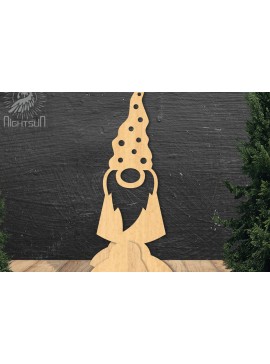 Σετ των 2 Intra απο ξύλο plywood 3mm-4mm πάχος Χριστουγεννιάτικο Gnome Διακόσμηση σπιτιού Δίασταση 15x15 cm INTRAFABR-112551515