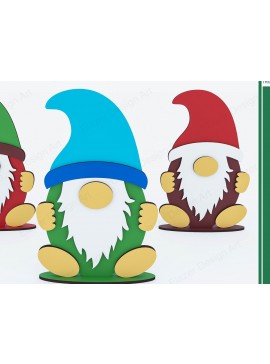 Σετ των 2 Intra απο ξύλο plywood 3mm-4mm πάχος Cut Christmas Gnome  Δίασταση 15x15 cm INTRAFABR-80367943