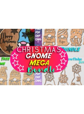 Σετ των 2 Intra απο ξύλο plywood 3mm-4mm πάχος Χριστουγεννιάτικο Gnome Mega Δίασταση 40x40 cm INTRAFABR-48673677