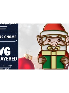 Σετ των 2 Intra απο ξύλο plywood 3mm-4mm πάχος Χριστουγεννιάτικο Gnome πολυστρωματικό χαρτί κοπής Δίασταση 1200x1200 cm INTRAFABR-70860006