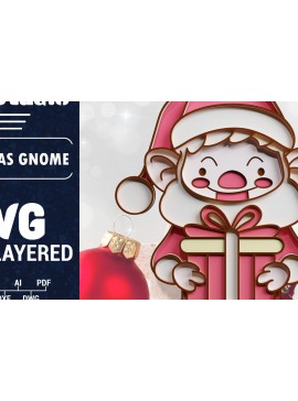 Σετ των 2 Intra απο ξύλο plywood 3mm-4mm πάχος Χριστουγεννιάτικο Gnome πολυστρωματικό χαρτί κοπής Δίασταση 1200x1200 cm INTRAFABR-70860012