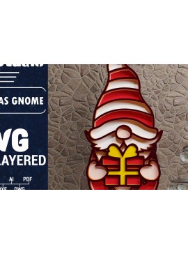 Σετ των 2 Intra απο ξύλο plywood 3mm-4mm πάχος Χριστουγεννιάτικο Gnome πολυστρωματικό χαρτί κοπής Δίασταση 1200x1200 cm INTRAFABR-73249857