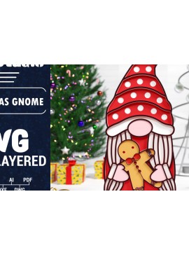 Σετ των 2 Intra απο ξύλο plywood 3mm-4mm πάχος Χριστουγεννιάτικο Gnome Multilayered PaperCut Δίασταση 1500x1500 cm INTRAFABR-75511531