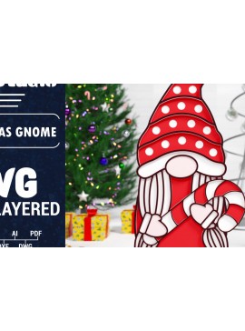 Σετ των 2 Intra απο ξύλο plywood 3mm-4mm πάχος Χριστουγεννιάτικο Gnome Multilayered PaperCut Δίασταση 1500x1500 cm INTRAFABR-75511534