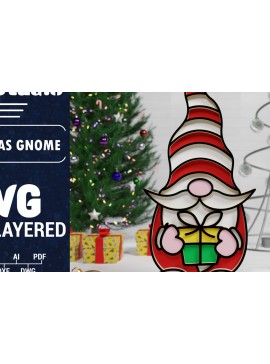 Σετ των 2 Intra απο ξύλο plywood 3mm-4mm πάχος Χριστουγεννιάτικο Gnome Multilayered PaperCut Δίασταση 1500x1500 cm INTRAFABR-74973711