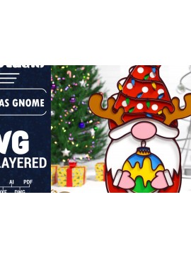 Σετ των 2 Intra απο ξύλο plywood 3mm-4mm πάχος Χριστουγεννιάτικο Gnome Multilayered PaperCut Δίασταση 1500x1500 cm INTRAFABR-75687393