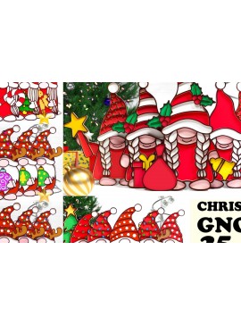 Σετ των 2 Intra απο ξύλο plywood 3mm-4mm πάχος Χριστουγεννιάτικο Gnome Multilayered PaperCut Δίασταση 1500x1500 cm INTRAFABR-75791849