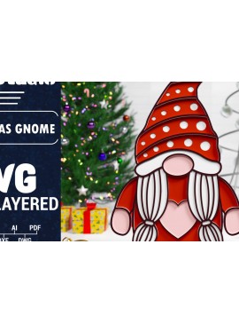 Σετ των 2 Intra απο ξύλο plywood 3mm-4mm πάχος Χριστουγεννιάτικο Gnome Multilayered PaperCut Δίασταση 1500x1500 cm INTRAFABR-75268129