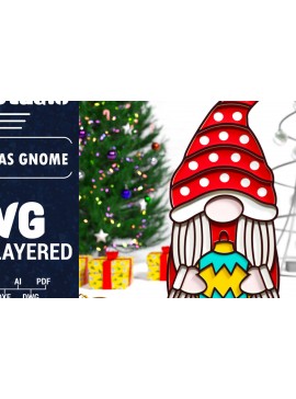 Σετ των 2 Intra απο ξύλο plywood 3mm-4mm πάχος Χριστουγεννιάτικο Gnome Multilayered PaperCut Δίασταση 1500x1500 cm INTRAFABR-75348008