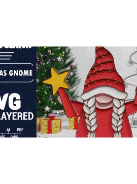Σετ των 2 Intra απο ξύλο plywood 3mm-4mm πάχος Christmas Gnome Multilayered PaperCut B. Δίασταση 1500x1500 cm INTRAFABR-74558736