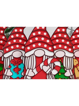 Σετ των 2 Intra απο ξύλο plywood 3mm-4mm πάχος Christmas Gnome Multilayered PaperCut Bu Δίασταση 1500x1500 cm INTRAFABR-75511662