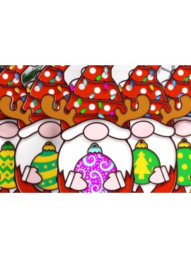 Σετ των 3 Intra απο ξύλο plywood 3mm-4mm πάχος Christmas Gnome Multilayered PaperCut Bu Δίασταση 1500x1500 cm INTRAFABR-75688278