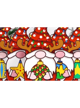 Σετ των 2 Intra απο ξύλο plywood 3mm-4mm πάχος Christmas Gnome Multilayered PaperCut Bu Δίασταση 1500x1500 cm INTRAFABR-75688713