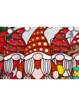 Σετ των 2 Intra απο ξύλο plywood 3mm-4mm πάχος Christmas Gnome Multilayered PaperCut Bu Δίασταση 1500x1500 cm INTRAFABR-75348168