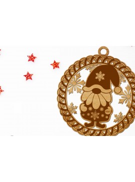 Σετ των 3 Intra απο ξύλο plywood 3mm-4mm πάχος κομμένο στολίδι Χριστουγεννιάτικο Gnome Δίασταση 3x3 cm INTRAFABR-109532631