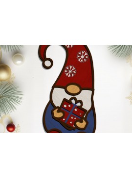 Σετ των 3 Intra απο ξύλο plywood 3mm-4mm πάχος Χριστουγεννιάτικο στολίδι Gnome, κοπής με λέιζερ Δίασταση 4x4 cm INTRAFABR-87047050