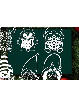 Σετ των 2 Intra απο ξύλο plywood 3mm-4mm πάχος Χριστουγεννιάτικο Στολίδι Gnome Δίασταση 25x25 cm INTRAFABR-42770402