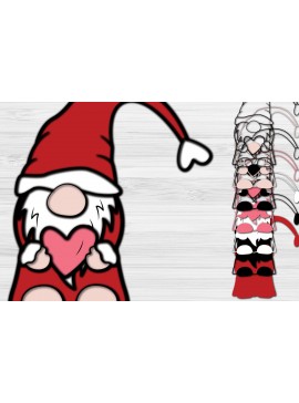 Σετ των 2 Intra απο ξύλο plywood 3mm-4mm πάχος Χριστουγεννιάτικο Gnome Paper Cut τρισδιάστατο Δίασταση 1200x1200 cm INTRAFABR-51032277